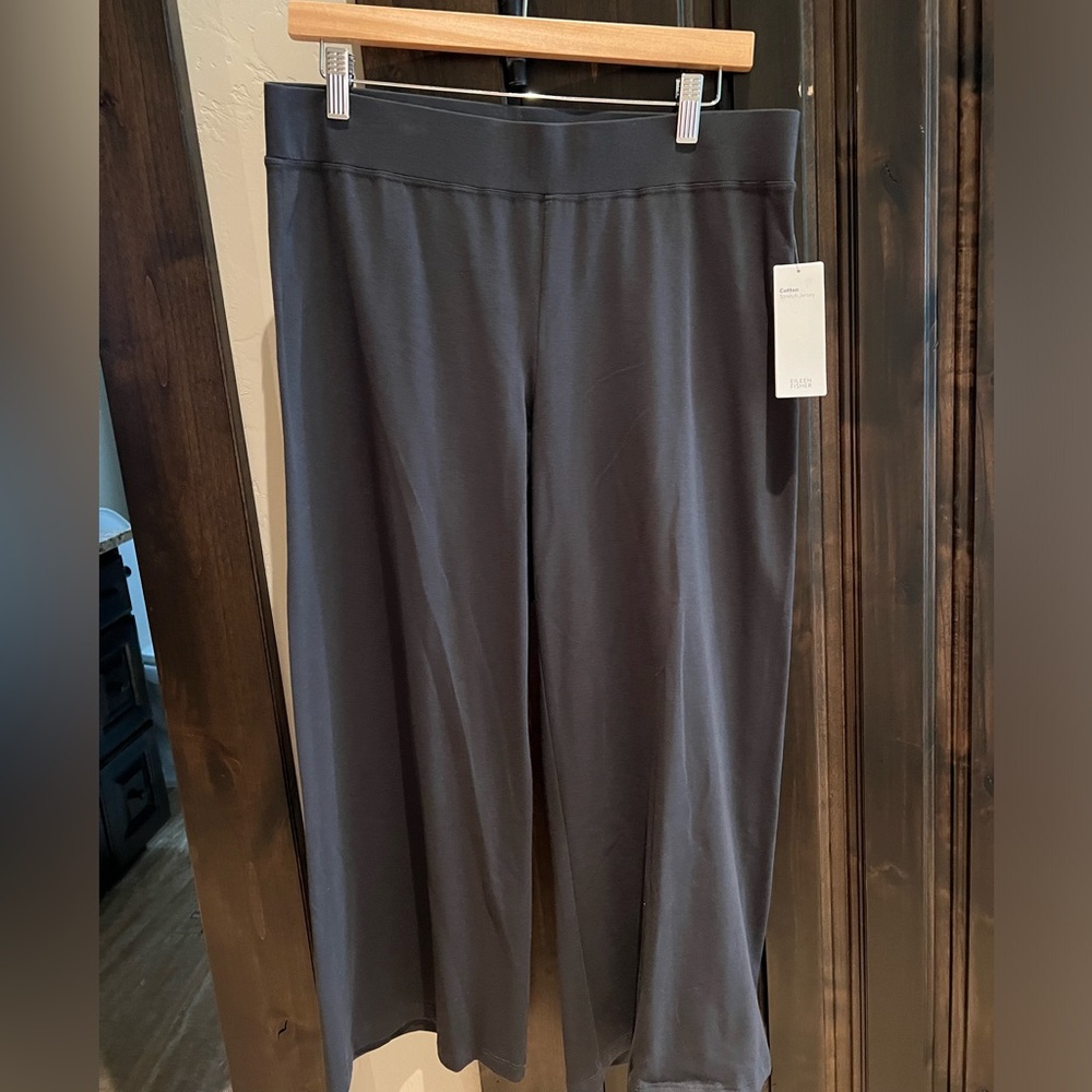 Eileen Fisher Crop Jersey Wide Leg Pant